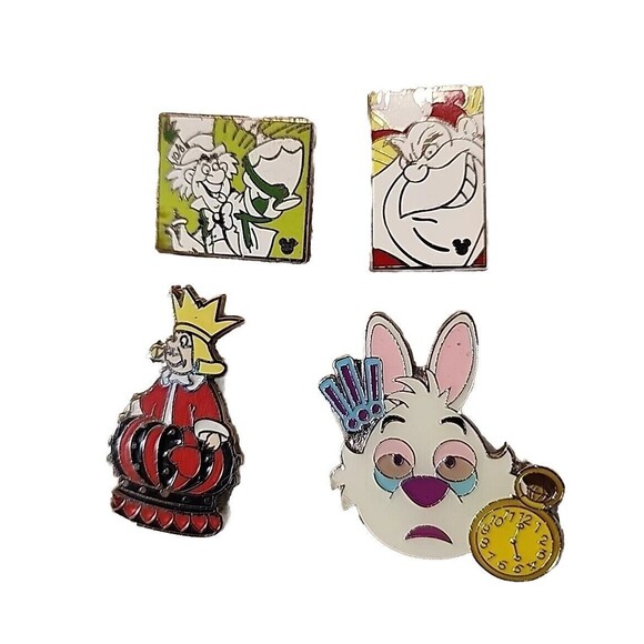 Disney Collectible Pins J-1 ALICE IN WONDERLAND‎ Theme Park Set Lot of 4 - Picture 1 of 3